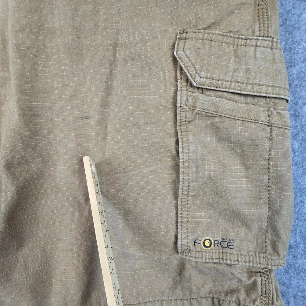 Carhartt Force Mens 44 Brown Ripstop Cargo Shorts Relaxed Fit Workwear Work